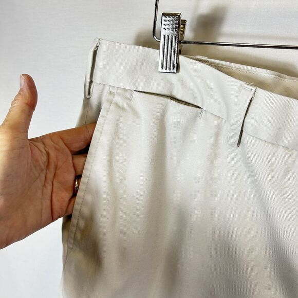 Lands' End Light Beige Flat Front Straight Leg Traditional Fit Chino Pants Sz 35 - Picture 8 of 14